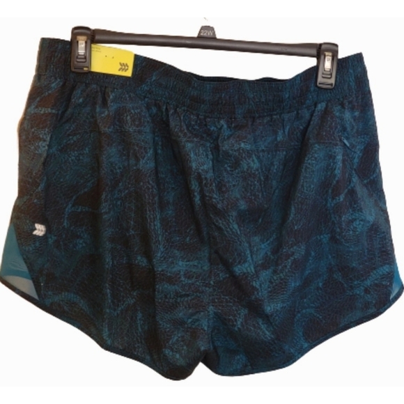 All in Motion Mid rise Run shorts 3" Teal Damask Size XXL - Picture 6 of 15